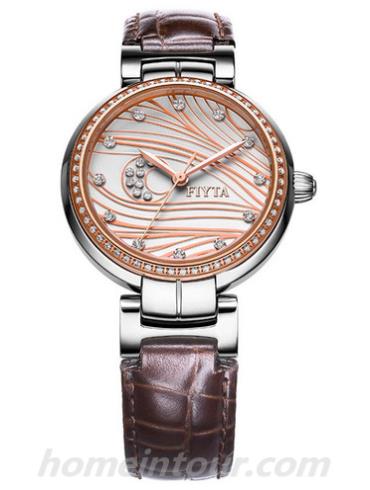 飞亚达LA8412.MWRD女表心弦系列-棕色表带/表径32mm