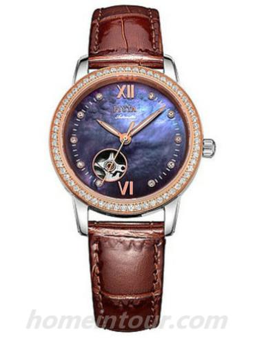 飞亚达LA8366.MLRD女表摄影师系列-棕色表带/表径35mm