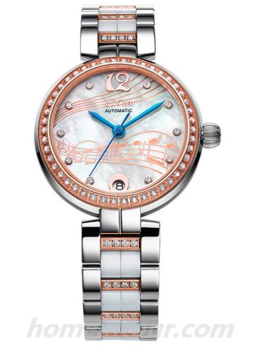 飞亚达LA8612.MWMH女表芯动系列-间金色表带/表径32mm