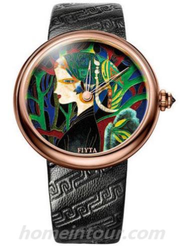 飞亚达E2120.PSB中性表艺系列-黑色表带/表径40mm