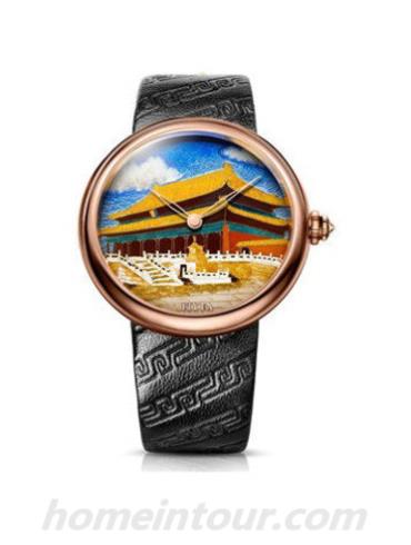 飞亚达E2112.PSB中性表艺系列-黑色表带/表径40mm