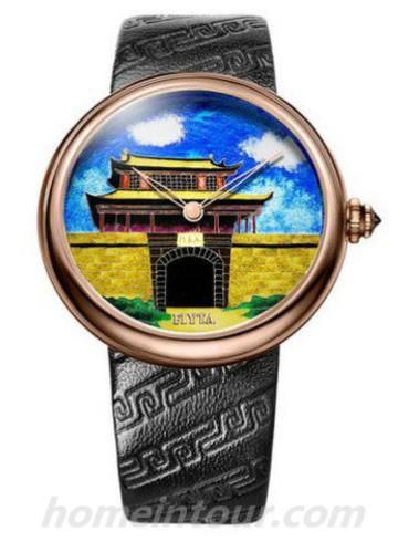 飞亚达E2108.PSB中性表艺系列-黑色表带/表径40mm