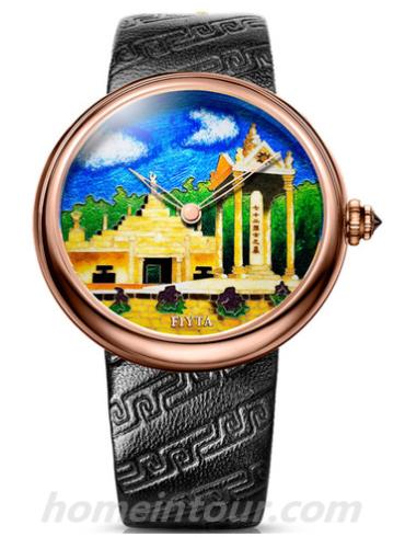 飞亚达E2104.PSB中性表艺系列-黑色表带/表径40mm