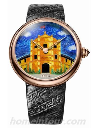 飞亚达E2102.PSB中性表艺系列-黑色表带/表径40mm