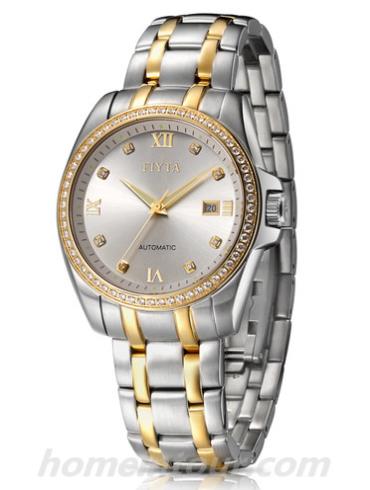 飞亚达GA8328.TWTD男表芯动系列-间金色表带/表径40mm