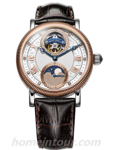 飞亚达GA8128.TWRD男表陀飞轮系列-棕色表带/表径42mm