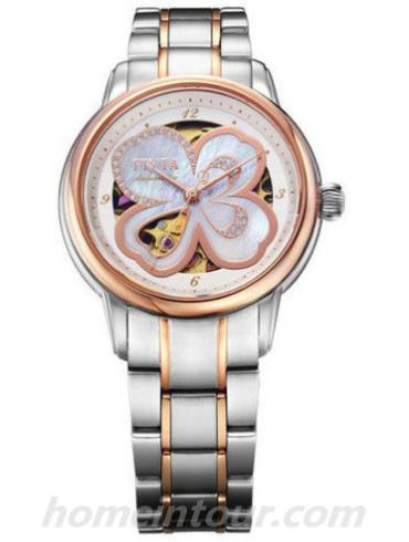 飞亚达LA8362.TWT女表四叶草系列-间金色表带/表径34.6mm