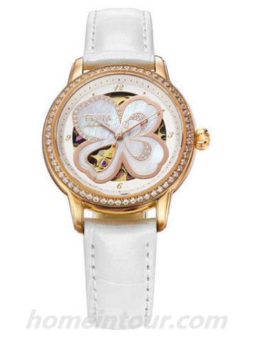 飞亚达LA1262.B女表四叶草系列-白色表带/表径34.6mm