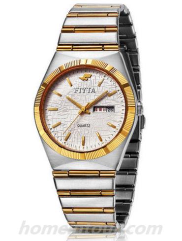 飞亚达GJ076.TWT男表经典系列-间金色表带/表径37.5mm