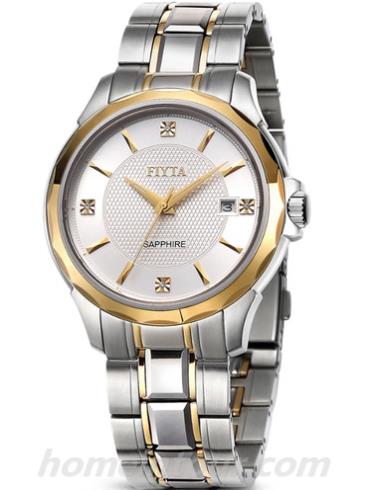 飞亚达GJ058.TWT男表经典系列-间金色表带/表径40mm