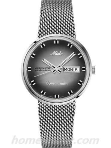 美度M8429.4.27.11男表指挥官系列-银色表带/表径37mm