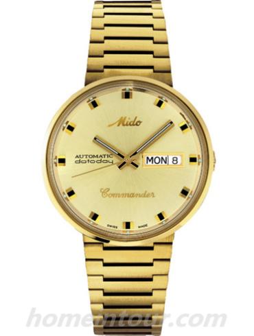 美度M8429.3.22.23男表指挥官系列-金色表带/表径37mm