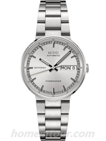 美度M014.230.11.031.80男表指挥官系列-银色表带/表径33mm