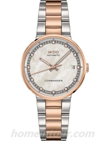 美度M014.207.22.116.80女表指挥官系列-金色表带/表径33mm