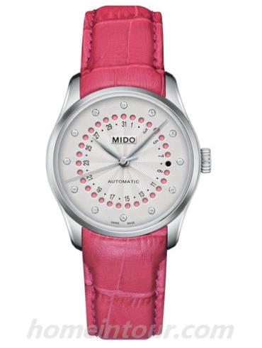 美度M0242071603609女表-玫红色表带/表径25.60 mm