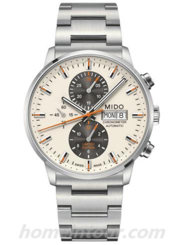 美度M016.415.11.261.00男表指挥官系列-银色表带/表径42.5mm