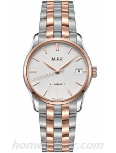 美度M0242072203100女表布鲁纳系列-玫瑰金色表带/表径33mm