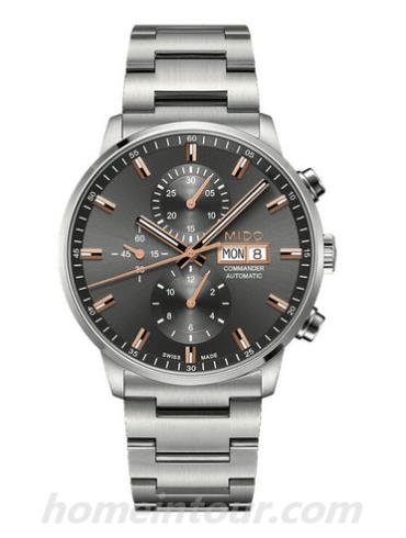 美度M016.414.11.061.00男表指挥官系列-银色表带/表径42.5mm