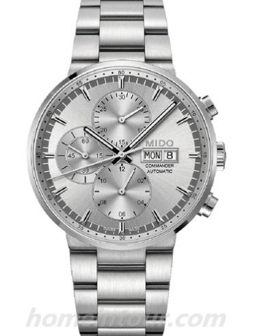 美度M014.414.11.031.00男表指挥官系列-银色表带/表径42.5mm