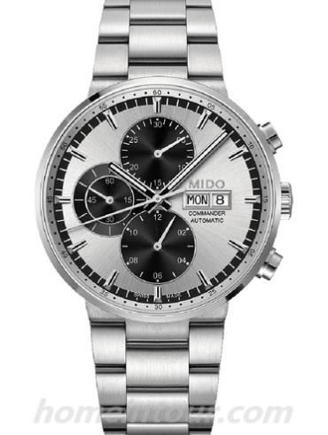 美度M014.414.11.031.09男表指挥官系列-银色表带/表径42.5mm