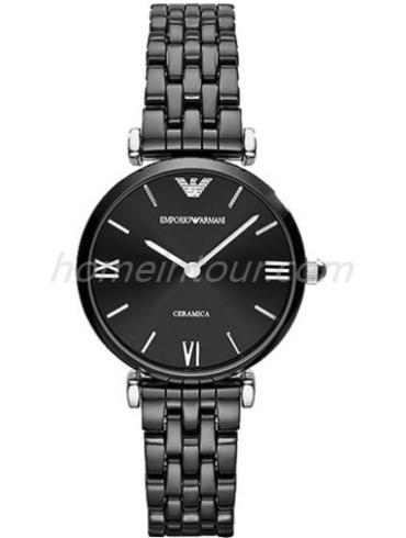 阿玛尼AR1487女表GIANNI T-B 系列-黑色表带/表径33mm