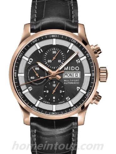 美度M005.614.36.062.52男表舵手系列-烟灰色表带/表径44mm