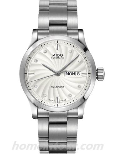 美度M005.830.11.036.02女表舵手系列-银色表带/表径38mm