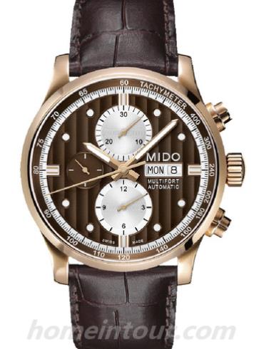 美度M005.614.36.291.19男表舵手系列-深棕色表带/表径44mm