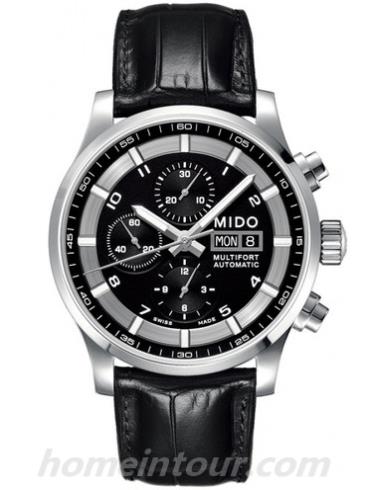 美度M005.614.16.057.21男表舵手系列-黑色表带/表径44mm