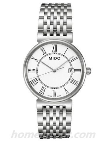 美度M1130.4.26.1男表都瑞系列-银色表带/表径34mm