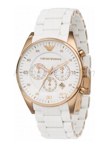 阿玛尼AR5919男表时尚系列-白色表带/表径43mm