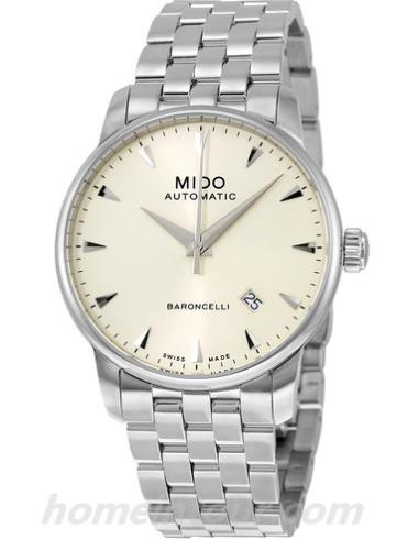 美度M8600.4.14.1男表贝伦赛丽系列-银色表带/表径38mm