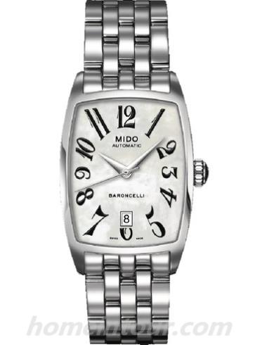 美度M003.307.11.112.00女表贝伦赛丽系列-银色表带/表径29.5x36.5mm