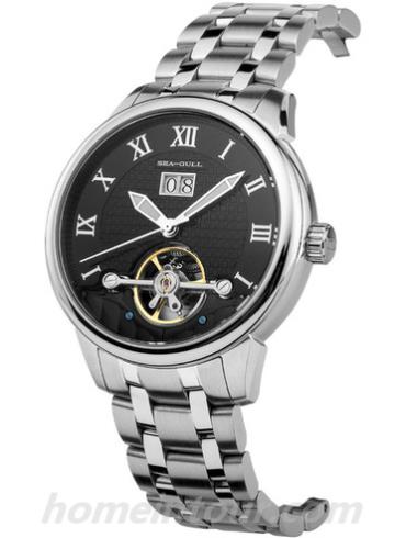 海鸥手表816.413Black男表商务运动系列-银色表带/表径41mm