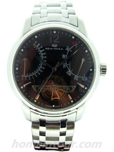 海鸥手表816.425Black男表商务运动系列-银色表带/表径41mm