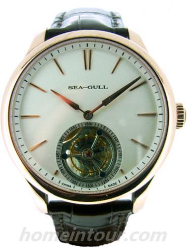 海鸥手表ST8267G男表陀飞轮金表系列-黑色表带/表径43mm