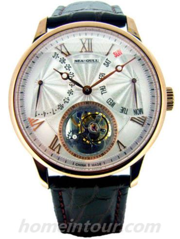 海鸥手表618.874男表陀飞轮金表系列-黑色表带/表径40mm