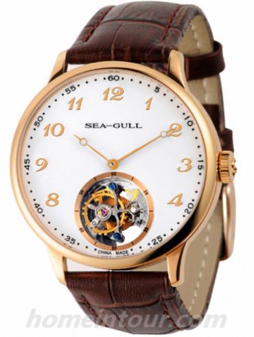 海鸥手表618.871男表陀飞轮金表系列-棕色表带/表径40mm
