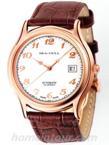 海鸥手表D519.332男表纤薄系列-棕色表带/表径39mm