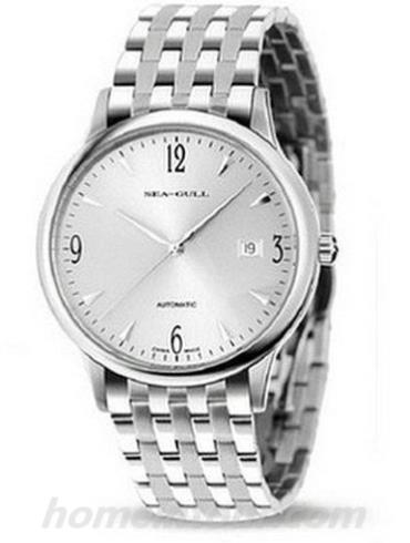 海鸥手表816.357_white男表纤薄系列-银色表带/表径39mm