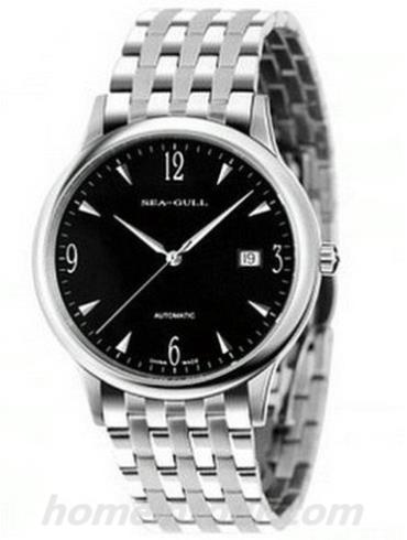 海鸥手表816.357_black男表纤薄系列-银色表带/表径39mm