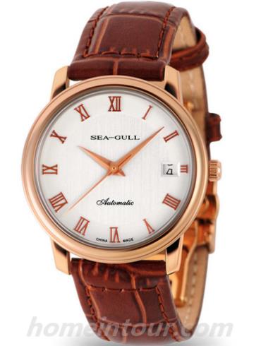 海鸥手表519.367男表纤薄系列-棕色表带/表径34.5mm