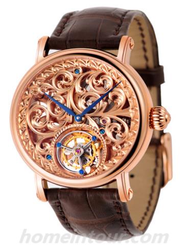 海鸥手表ST8260GK男表陀飞轮金表系列-棕色表带/表径41mm