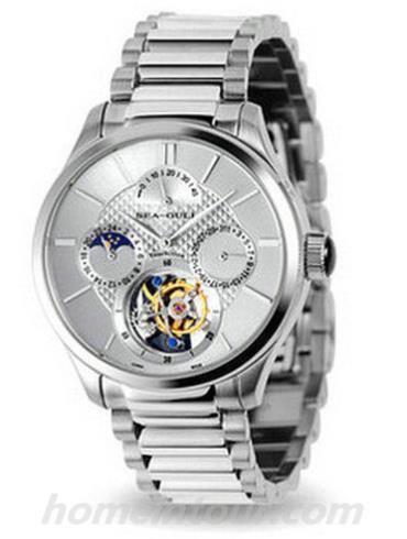 海鸥手表816.917男表陀飞轮表系列-银色表带/表径40mm