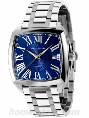 海鸥手表836.354_blue男表商务运动系列-银色表带/表径38x21.2mm