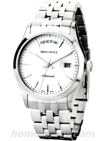 海鸥手表816.363男表商务运动系列-银色表带/表径40mm