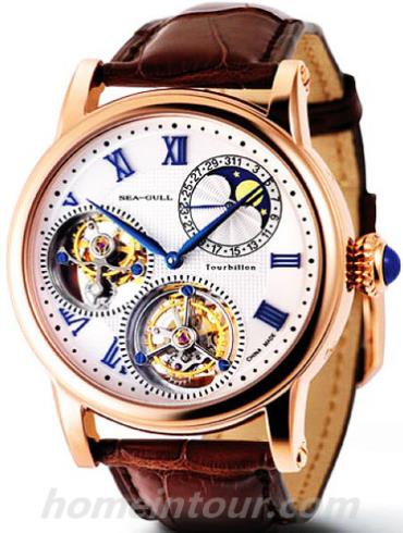 海鸥手表ST8083GA男表经典珍藏表系列-棕色表带/表径42mm