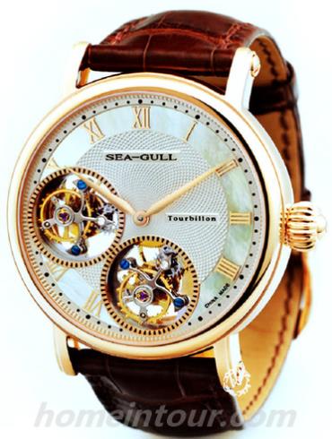 海鸥手表ST8080-2G男表经典珍藏表系列-棕色表带/表径41mm