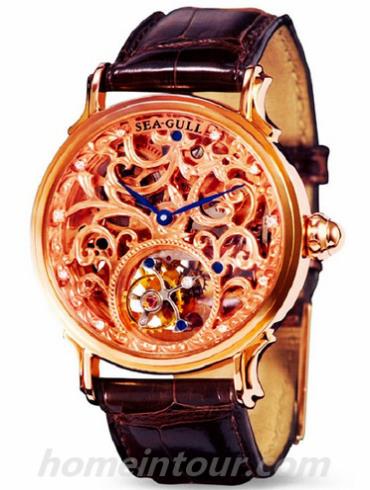 海鸥手表ST8000GK男表经典珍藏表系列-棕色表带/表径40mm