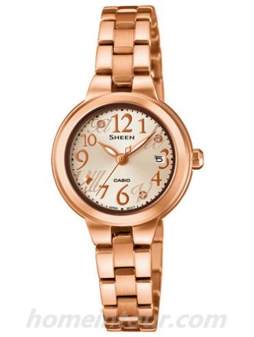 卡西欧SHE-4043PG-9A女表SHEEN系列-表带/表径&#8211;